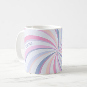 Taza De Café Swirls Peach Blue Rosa
