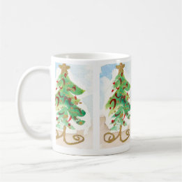 Taza De Café Swirly Xmas Tree