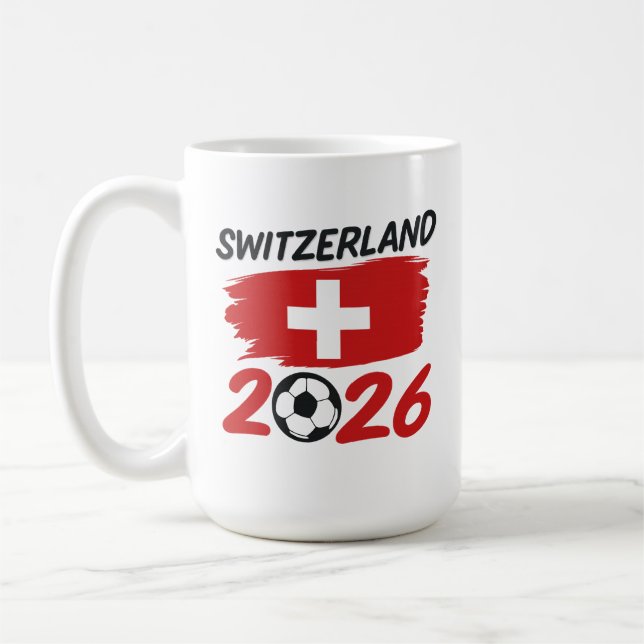 Taza De Café Switzerland 2026 Soccer Fan Gear Supporters (Izquierda)