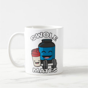 Taza De Café SWOLEMATES Funny Protein Bodybuilding Motivational