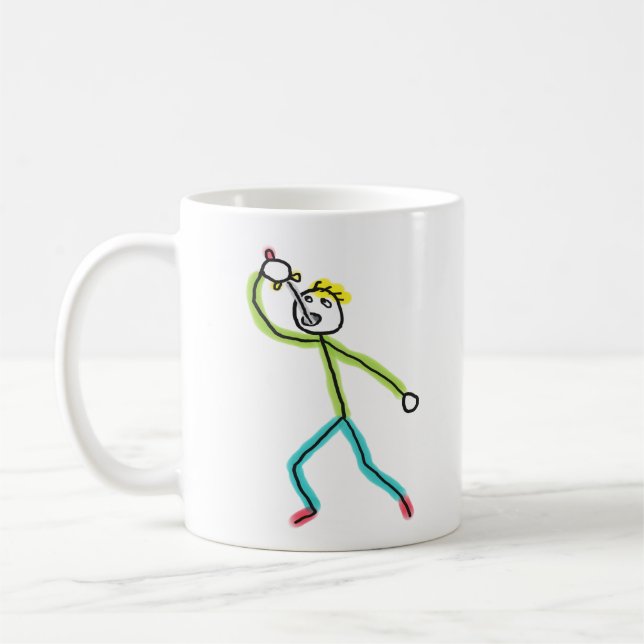 Taza De Café Sword Swallowing Stickman (Izquierda)