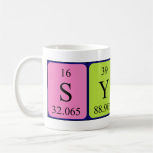 Taza De Café Sydni periódica nombre de tabla mug