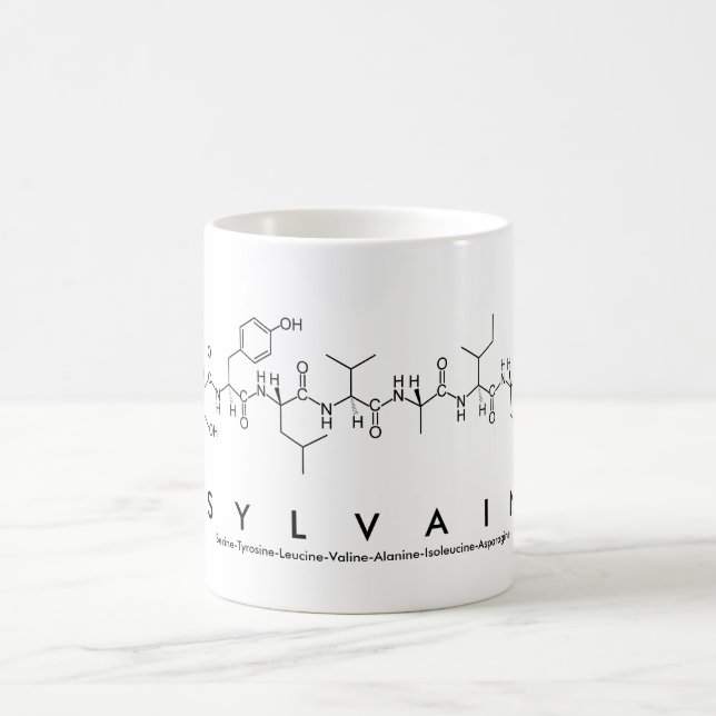 Taza De Café Sylvain peptide name mug (Centro)