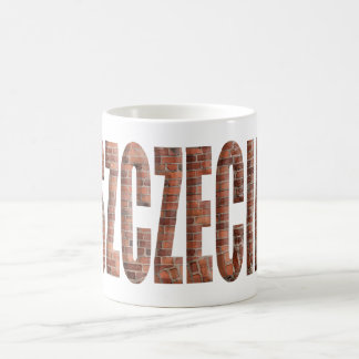 Taza De Café “Szczecin” con una superposición de obra de ladril