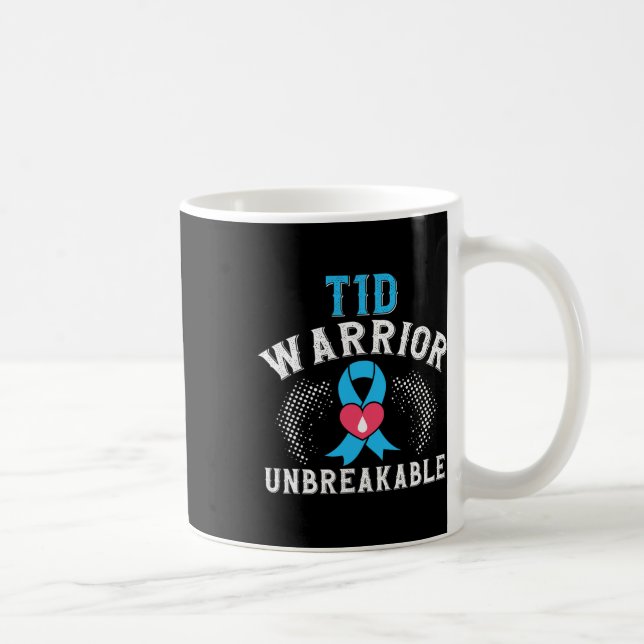 Taza De Café T1d Guerrero Inquebrantable Diabetes Mes de Concie (Derecha)