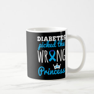 Taza De Café T1d Sensibilización Chicas Princesas Diabetic Blue