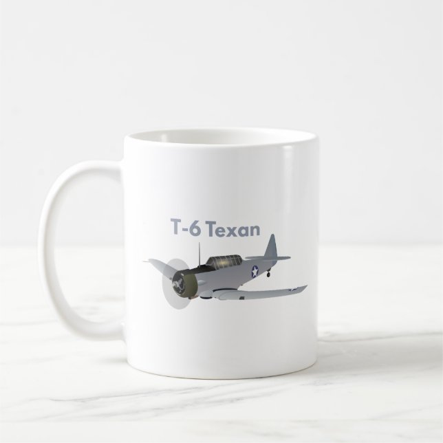 Taza De Café T-6 Aeronaves de Entrenamiento Textil (Izquierda)