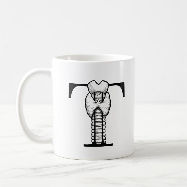 Taza De Café T es para tiroides (o Trachea) (mug) (Izquierda)