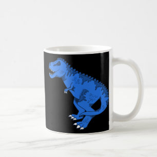 Taza De Café T-rex azul en Pegatina gris