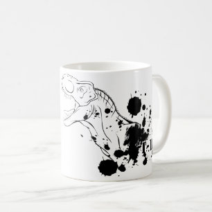 Taza De Café T-Rex (blanco y negro)