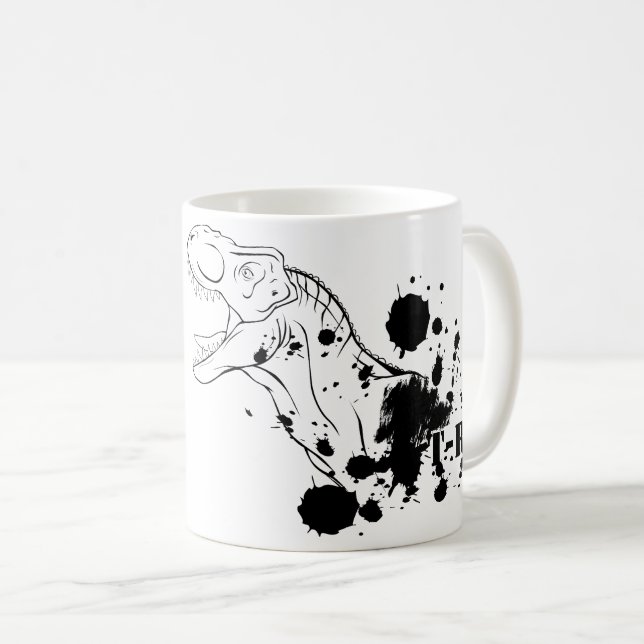 Taza De Café T-Rex (blanco y negro) (Anverso derecho)