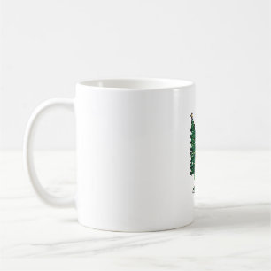 Taza De Café T-Rex de Navidad llevando árbol de Navidad