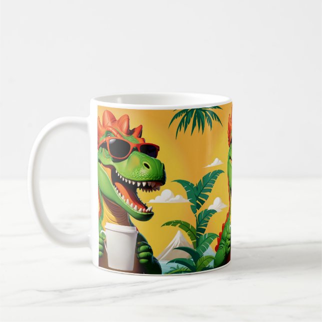 Taza De Café T-Rex Dinosaur Divertido  (Izquierda)