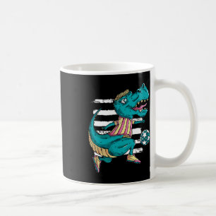 Taza De Café T-rex Dinosaur Juega Fútbol - Diseño Trex
