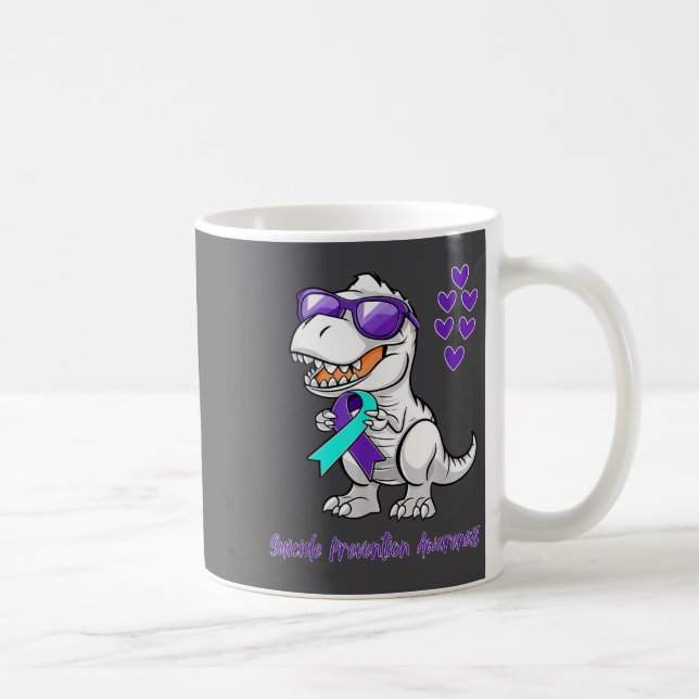 Taza De Café T-rex Dinosaur Suicide Prevention Awareness Day Di (Derecha)