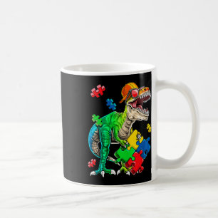 Taza De Café T Rex Dinosaurios Autism Awareness Puzzle Piece Re