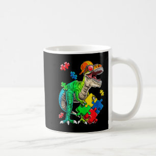 Taza De Café T Rex Dinosaurios Autism Awareness Puzzle Piece Re