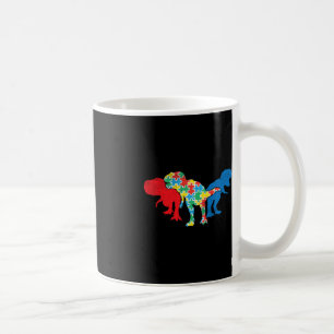 Taza De Café T-Rex Dinosaurios rompecabezas Dino Autismo Concie