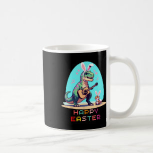 Taza De Café T-rex Feliz Pascua Huevos Retro Vintage Arte Pixel