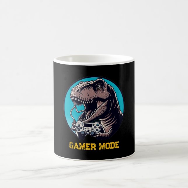 Taza De Café T-Rex Gamer Mode Dinosaur Art (Centro)