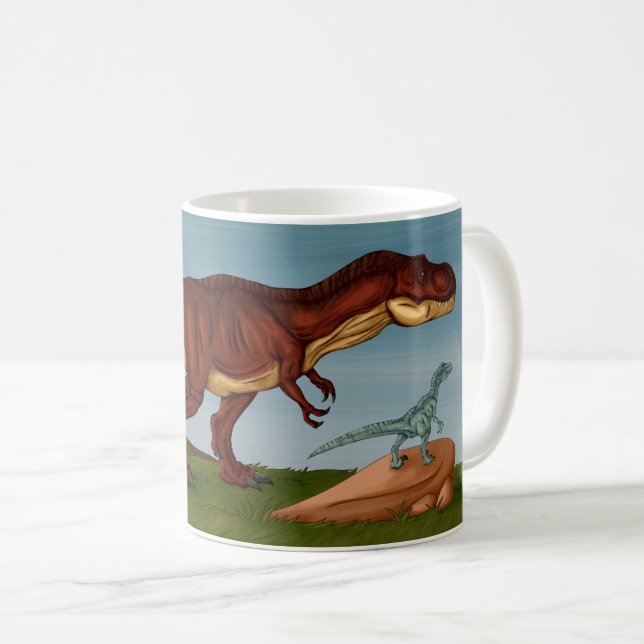 Taza De Café T-Rex y Velociraptor (Anverso derecho)