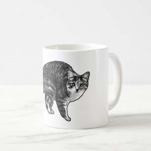 Taza De Café Tabby Bajo Resplandor de Luz de Nieve