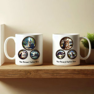 Taza De Café Tabby Cat 6-Image Coffee Mug Design