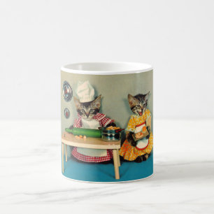 Taza De Café tabby kitten chef y tabby kitten asistente