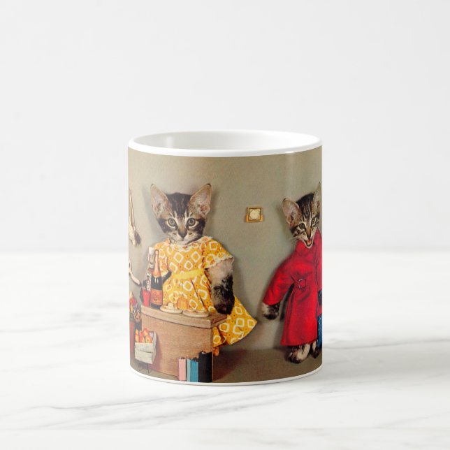 Taza De Café tabby kitten y cashier tabby kitten (Centro)