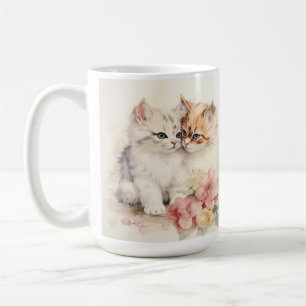 Taza De Café TABBY KITTENS DE COLOR DE AGUA bonito