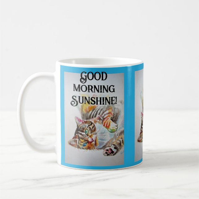 Taza De Café Tabby tabbies Cute gatos acuáticos (Izquierda)