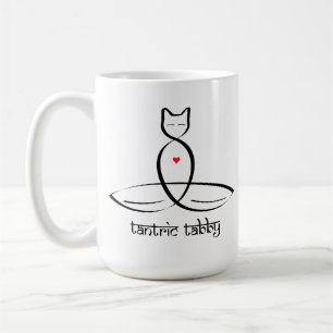 Taza De Café Tabby Tantric - texto sánscrito del estilo