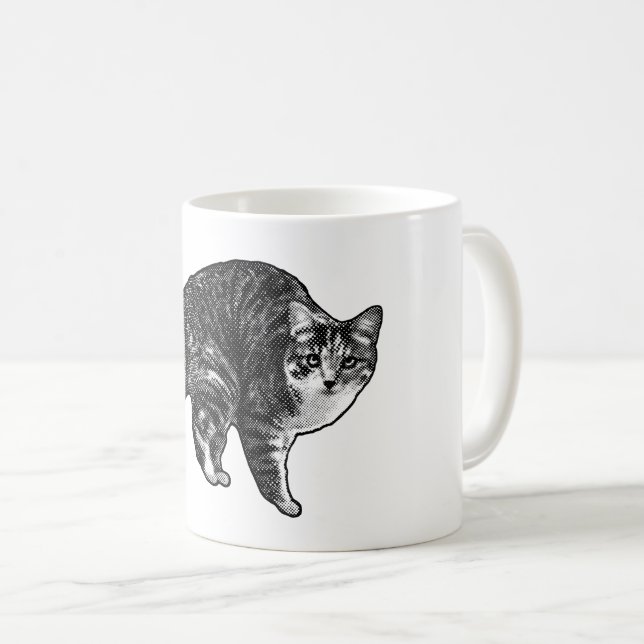 Taza De Café Tabby Under Snowlight Glow (Anverso derecho)