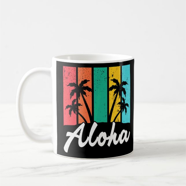 Taza De Café tabla de surf Aloha Hawaii Island Palm Beach (Izquierda)