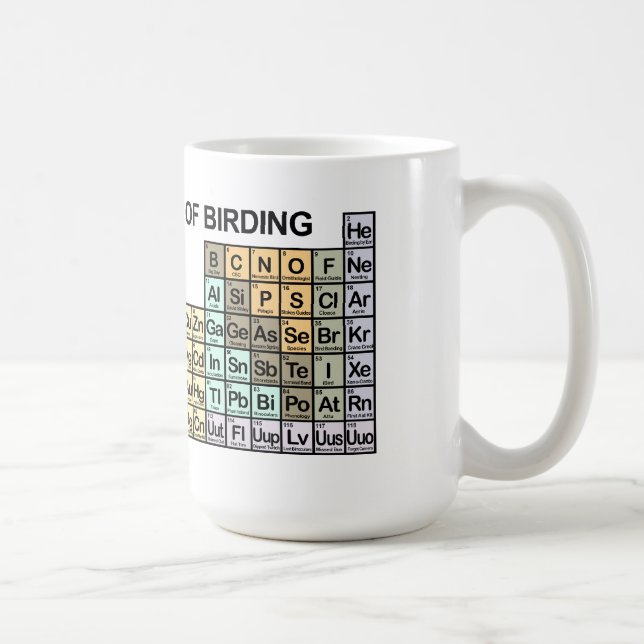 Taza De Café Tabla periódica de Birding (Derecha)