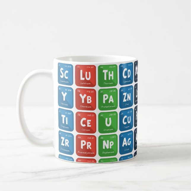 Taza De Café Tabla periódica de los elementos 3 (Izquierda)