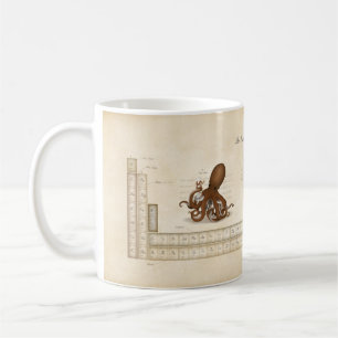 Taza De Café Tabla periódica falsa y antigua romántica de ele