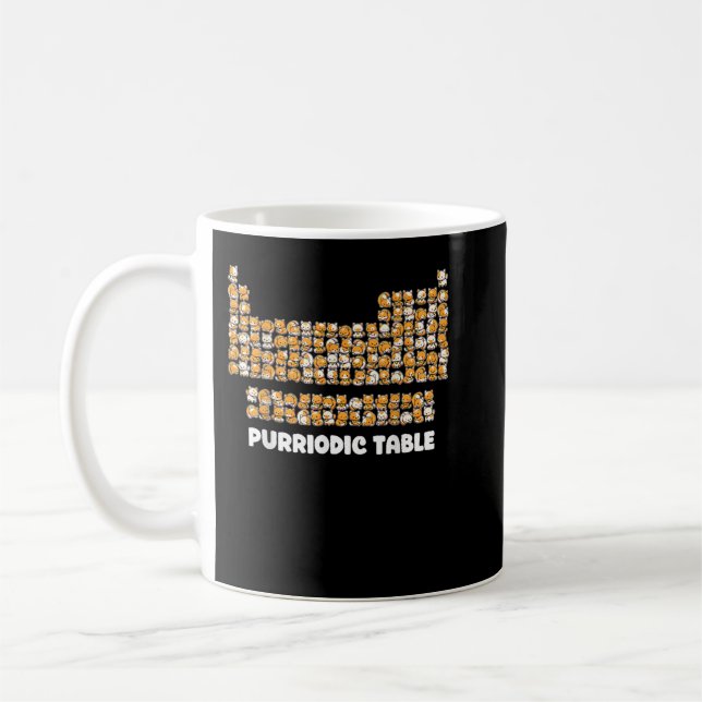 Taza De Café Tabla Purriódica Química Gata Pun Tabla Periódica  (Izquierda)