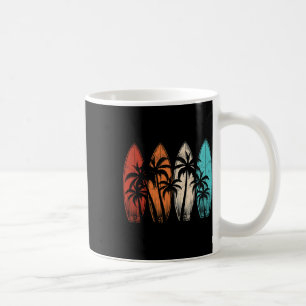 Taza De Café Tablas de surf hawaianas tropicales árbol de palma