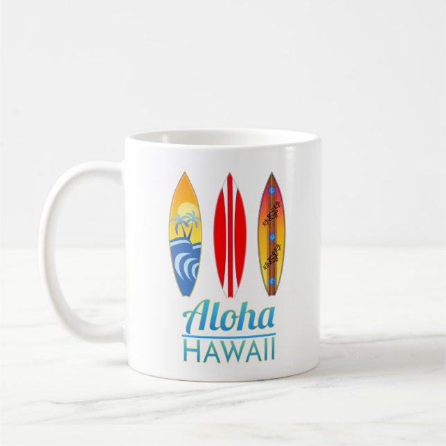 Taza De Café Tablas hawaianas de Hawaii de la hawaiana (Izquierda)