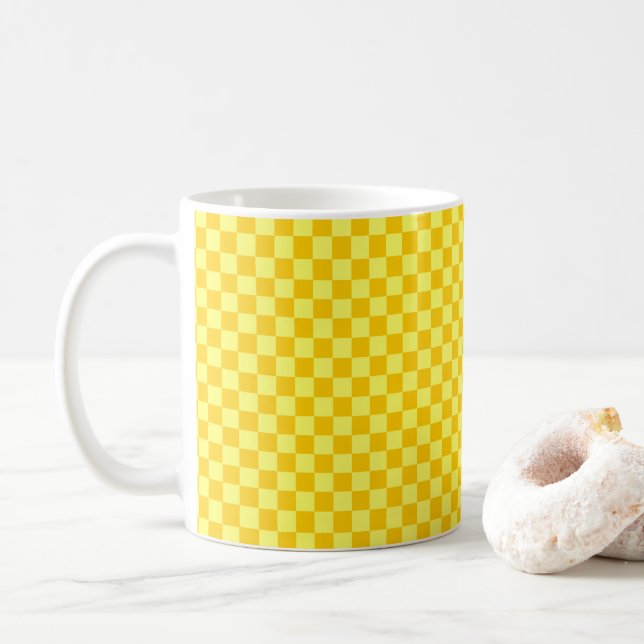 Taza De Café Tablero amarillo combinado de ShirleyTaylor (Con donut)