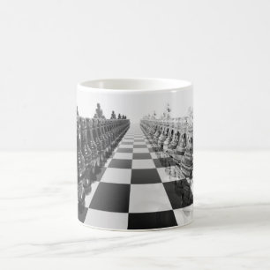 Taza De Café tablero de ajedrez blanco y negro 3D