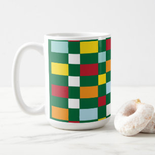 Taza De Café Tablero de ajedrez Coloridas casillas Tablero de a