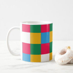 Taza De Café Tablero de ajedrez festivo colorido