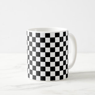 Taza De Café Tablero de ajedrez negro clásico