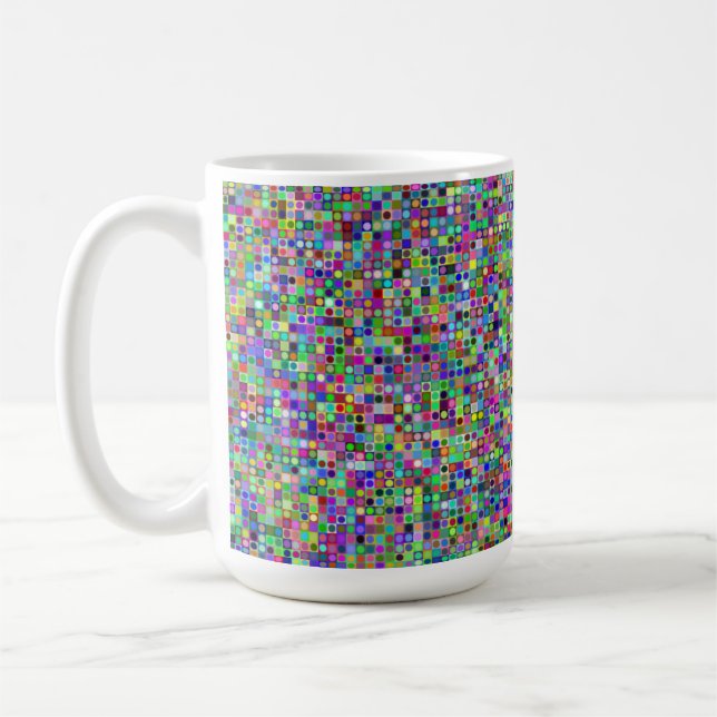 Taza De Café Tablero de cheques 15oz Mug (Izquierda)