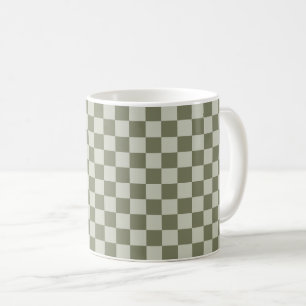 Taza De Café Tablero de cheques verde de sabio