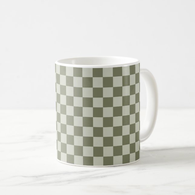Taza De Café Tablero de cheques verde de sabio (Anverso derecho)