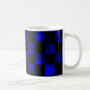 Taza De Café Tablero de damas de mármol azul