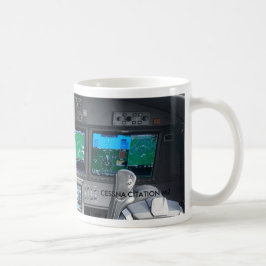 Taza De Café Tablero de instrumentos de la carlinga del jet del
